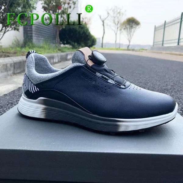 Stivali 2023 Scarpe da golf più vendute uomini Allenamento da golf in pelle genuina per maschio marchio da palestra scarpe da golf ad allacciata veloce da golf