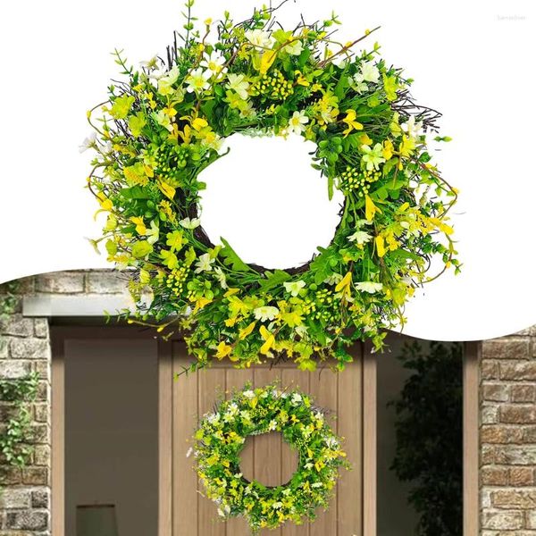 Flores decorativas 1pc 2024 Spring Small Wildflower Simulation Wreath Door da frente pendurar decoração de festa festiva de suprimentos acessórios