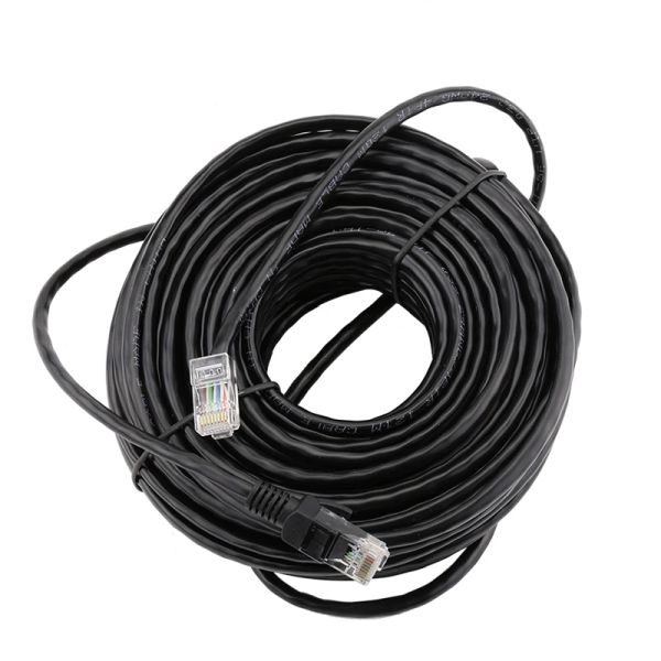 Intercomunicador 10m 20m 30m 50m CAT5 Ethernet Retiva Cabo RJ45 Patch Outdoor Fios de cabo à prova d'água para segurança CCTV Poe IP Camera System