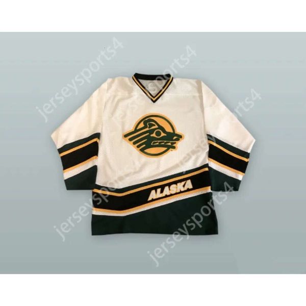 GDSIR Custom University of Alaska Anchorage Sea Woes White Hockey Jersey Nuovo Top E-M-L-XL-XXL-3XL-4XL-5XL-6XL