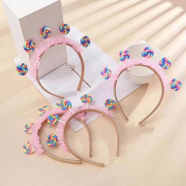 Partyversorgungen Vergnügungspark Stirnband Falten Spitze Lollipop Hair Hoop Geschenk für Paare