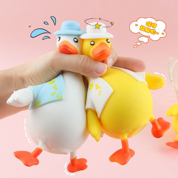 Heißer Verkauf Duck Soft Gummi Dekompression Cartoon Tierpuppe Kinder Dekompression Spielzeug Großhandel