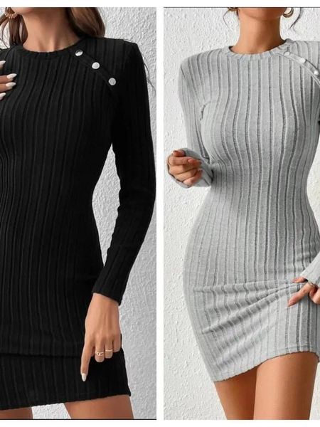 Hoodies femininos vendendo roupas de malhas Slim Fit Fit Sexy Longo de vestido de mangas compridas lã de estilo