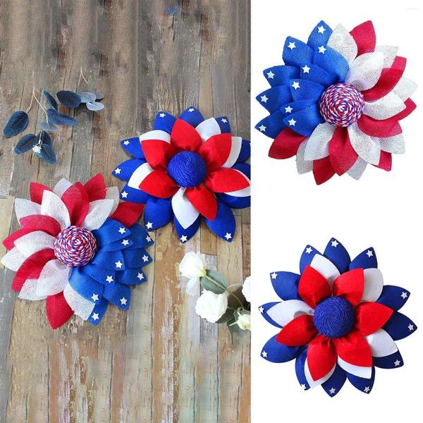 Fiori decorativi 2024 Border American Indipendence Day Decoration Decorazione Porta della finestra Pasqua Porta a sospensione