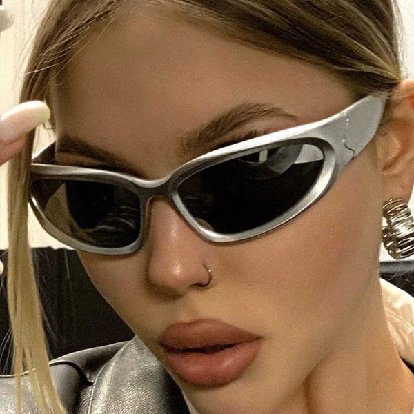 Солнцезащитные очки в стиле стимпанк Instagram Популярные солнцезащитные очки модные футуристические персонализированные спортивные очки
