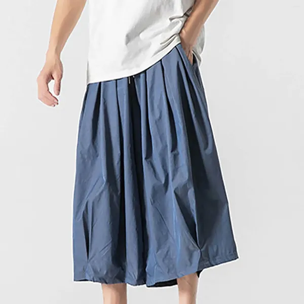 Pantaloni da uomo pantaloni a larga gamba dritta tasca elastica ascesa e largo sottile spiaggia estiva casual per casa vacanza maschile hombre