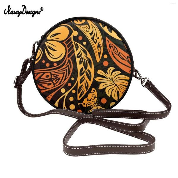 Borse a tracolla NoisyDesigns Tribù etnica Roundbag Round Lady Leather Circular Croce Circoppa Elegante cellulare Elegante Pocke