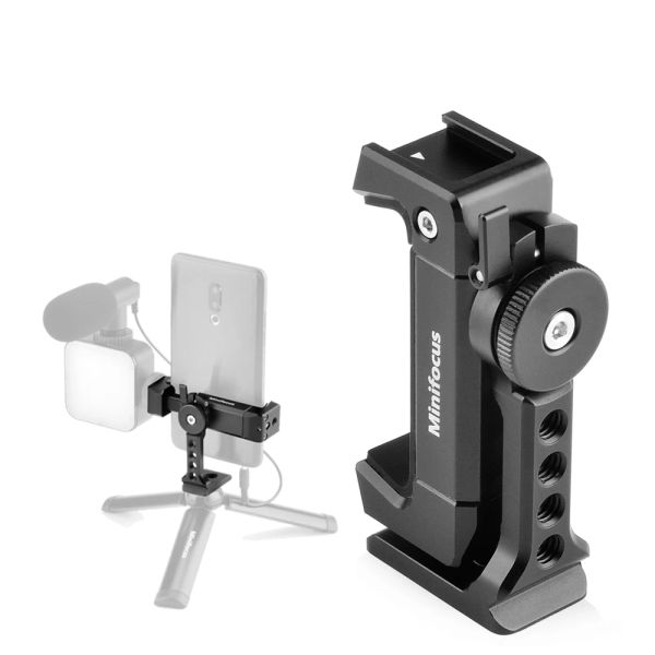 Monopods Telefon Stativ montieren w Cold Schuh Arca Unterstützung vertikal horizontal universal Metallverstellbares für Smartphone -Video -Vlog -Kit