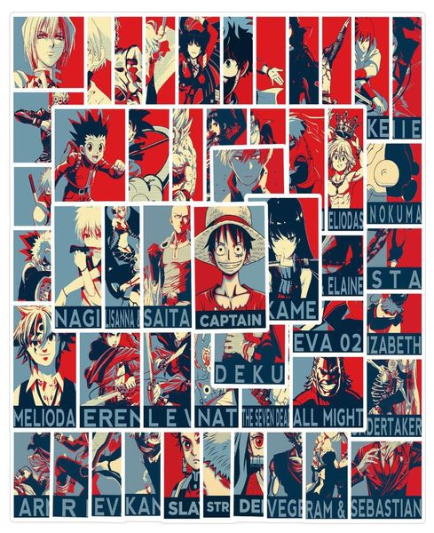 50 PCS Misture Poster Anime Collection Gafdes Skateboard adesivos para laptop de carro Capacete de chapéu de bicicleta motocicleta PS4 BOO1143649