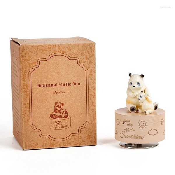 Forniture per feste Music Box personalizzati IMITATIVE in resina in legno con regali di animali carini per bambini e decorazioni per la casa