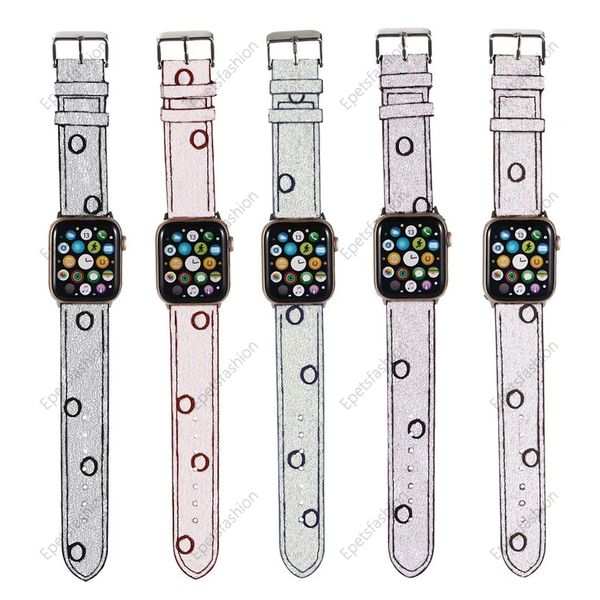 Imitazione classica Imitazione Letter Element Design Apple Watch Cingcio 38 40 41 42 44 45 49 mm Stampa di progettazione per iwatch 9 8 7 6 5 SE Ultra 1 2 cinghia e watch banda