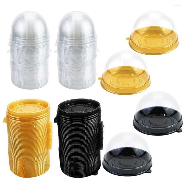 Geschenkverpackung 50pcs Mini Transparent Cake Box Container Cupcake Dome Backverpackungskästen Hochzeitsfeiern Lieferungen Geschenke