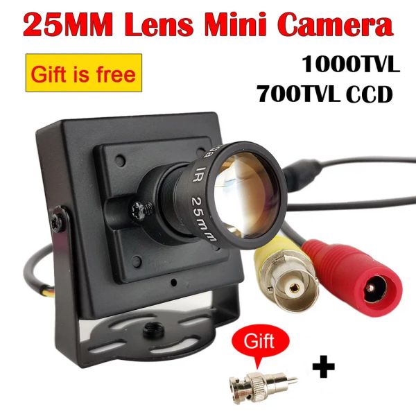 Telecamere da 25 mm Lens CCS 700TVL Camera 1000TVL 700TV CMOS CCTV Scatola di sicurezza Colore Mini fotocamera +Adattatore RCA Auto per sorpasso