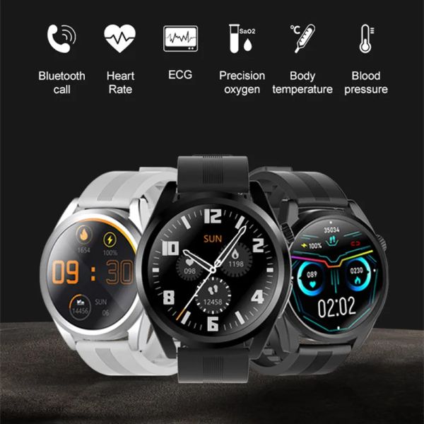 Смотреть ECG Health Smart Watch Men Sport Handwatch Fitness Tracker Bluetooth Call Водонепроницаемый IP67 настоящий монитор сердечного ритма в крови.