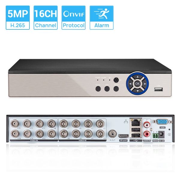 Registratore 16CH AHD CCTV DVR 5MPN 5W1 AHD TVI CVI CVBS KAMERA IP HYBRYDOWY CYFROWY RIGIAMATORE WIGHTO Home Secuirty DVR Sistema CCTV XMEYE H.2