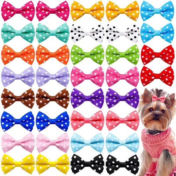 Hundebekleidung 30pcs Punkt Haustier Pflege Haarklammern Katzenbögen Haarnadel Mädchen Barrette für kleine Hundezubehör Accessoires