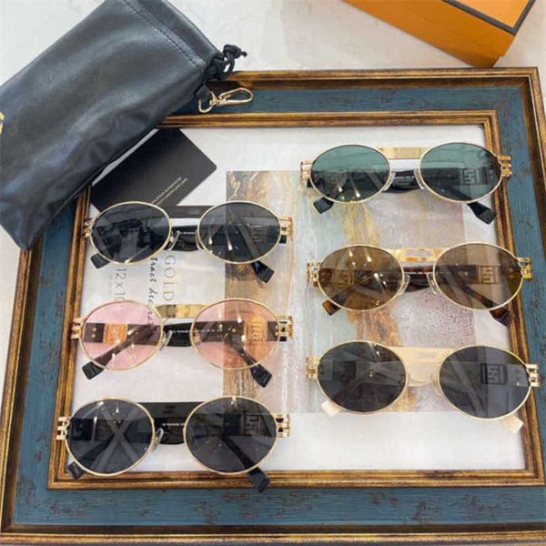 2024 10% Rabatt auf Luxusdesignerin neuer Sonnenbrille für Männer und Frauen 20% Rabatt auf ovales Metallrahmennetz Rot