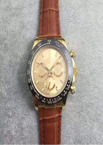 KT Luxury Watches 116515 116505 116518LN 116519 40 -мм механический автоматический керамический панель коричневый кожаный ремешок Men039S BristWatche4614498