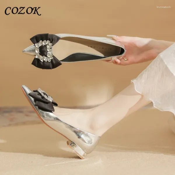 Lässige Schuhe 2024 Luxus für Frauen Bug elegant kristallspitze