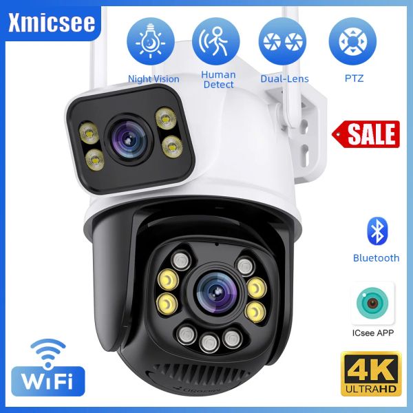 Câmeras 8MP 6MP WiFi IP Câmeras ao ar livre 1080p Vigilância PTZ CAM Proteção de segurança CCTV AUTO DIPLA VANE