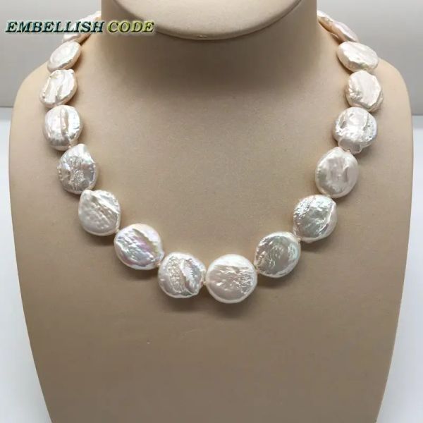 Ожерелья 18 -мм бусинка необычная барокко -кокер -ожерелье белый цвет круглый