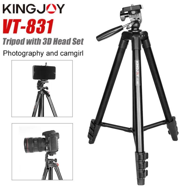 Monopodi Kingjoy VT831 Tripod Tripod Porta del telefono Tripode per telefono cellulare portatile per la videocamera per iPhone Para