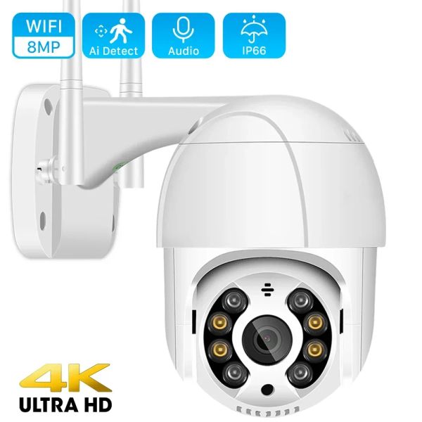 Камеры 8MP 4K Беспроводная PTZ Camera HD 1080p Night Vision Wi -Fi IP -камера Outdoor H.265 5MP AI Автоматическое отслеживание видеонаблюдения монитор камеры.