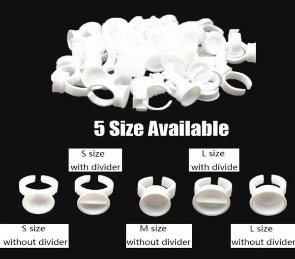 100pcs Tattoo Ink Ring Tasse Tintenhalter für dauerhaftes Make -up Tattoo Make -up Halten von Pigmenten und Wimpernkleber Ring Cups9137111