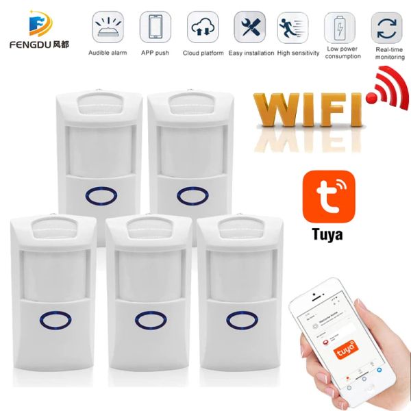 Detector Tuya Smart Wi -Fi Detectores de Infravermelho Sensor de Motitude Sistema de Segurança para Casa sem fio compatível com Tuya App Smart Life App