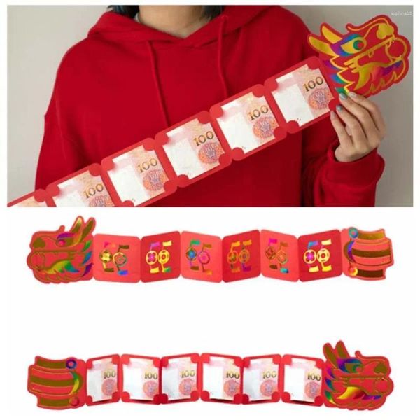 Enrole de papel de papel de papelaria suprimentos dobráveis de envelope vermelho de embalagem de embalagem de festas convite para festa de decoração do ano chinês cartão de saudação