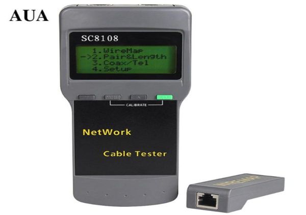 LAN RJ45 Testador de cabo de fio Ethernet Testador de comprimento do cabo de rastreador de fio com luz de fundo LCD Display7223023