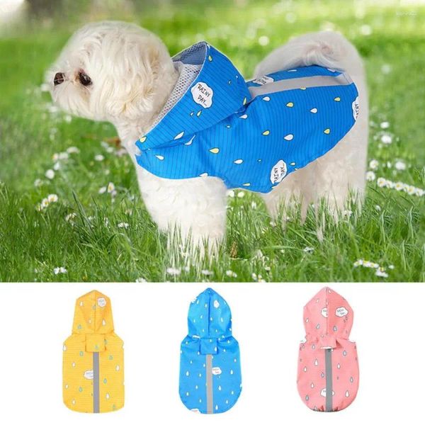 Vestuário de cachorro elegante capa de chuva de estimação jaqueta quente com costura finamente costurada cobertura de corpo inteiro abafado em camadas com capuz