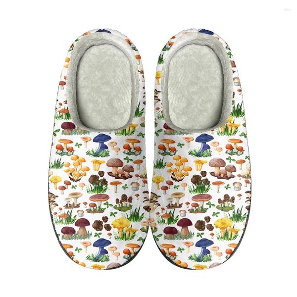 Pantofole funghi divertimento casa cotone personalizzato da uomo di alta qualità da donna adolescente peluche casual mantieni scarpe calde scarpetta