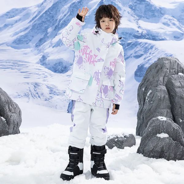 Abiti nuovi bambini Sci da sci Thermal Boys Girls Skiing Jacket Pants Set anortiera di snowboard snowboard Adolescenti