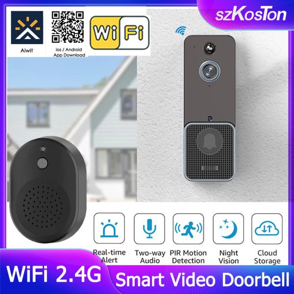 Smart smart homet6 smart wifi smart wifi video campainha de campainha externa bell intercom HD Visão noturna Detecção de movimento de proteção de segurança Proteção