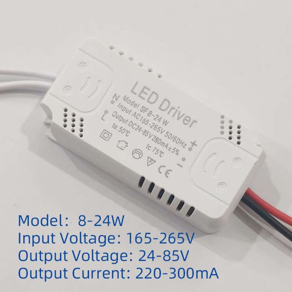 Adaptador de driver de LED para iluminação 8-24W 25-36W 60W 80W Crystal Dining Sala Lâmpada Constante Transformador de corrente constante