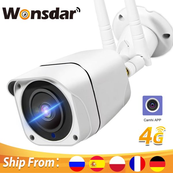 Kameras 4G IP -Kamera SIM -Karte 1080p HD Metal Hülle Bullet Outdoor WiFi Camera Überwachung Sicherheit GSM Zwei -Wege Audio P2P Camhi App