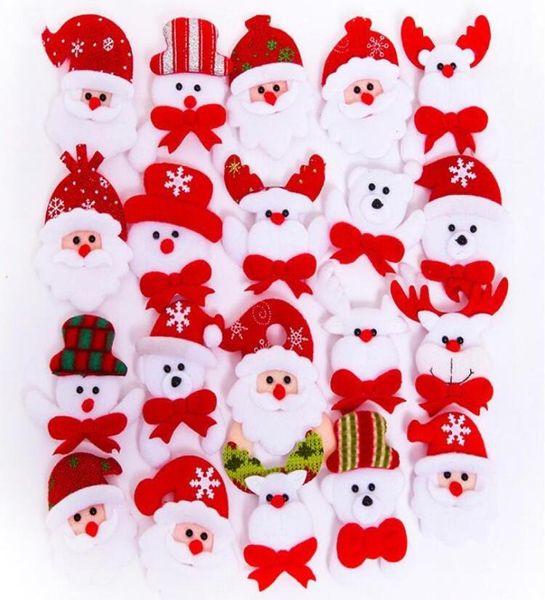 Cartoon Santa Claus LED blinkend leuchtende Brosche Pins Kinder Kinder Leuchten Badge Toys Gift Party Lieferungen Weihnachten3969063