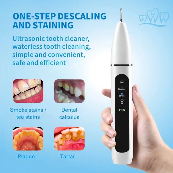 2024 Scalador de limpeza dental de cálculo dental de dente de dente ultrassônico para limpeza de dentes de limpeza de dentes manchas de manchas de tártaro Remover para Remover para