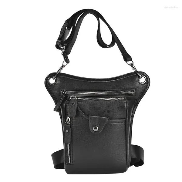 Taillenbeutel PU Leder Männer Design Casual Coffee Classic Schulter Sling Tasche Fanny Belt Pack Bein Hip