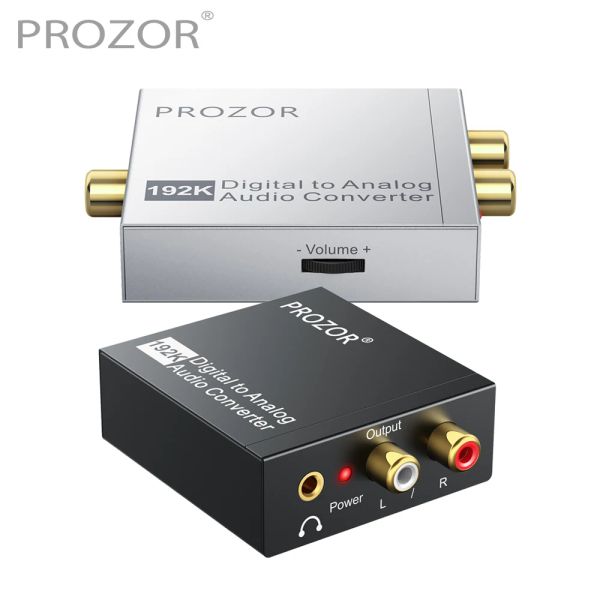 Converter Prozor 192kHz Digital Toslink SPDIF Coaxial para Audio Decodificador de Audio Converter RCA 3,5 mm de saída DAC ADAPTOR DE ÁUDIO DAC