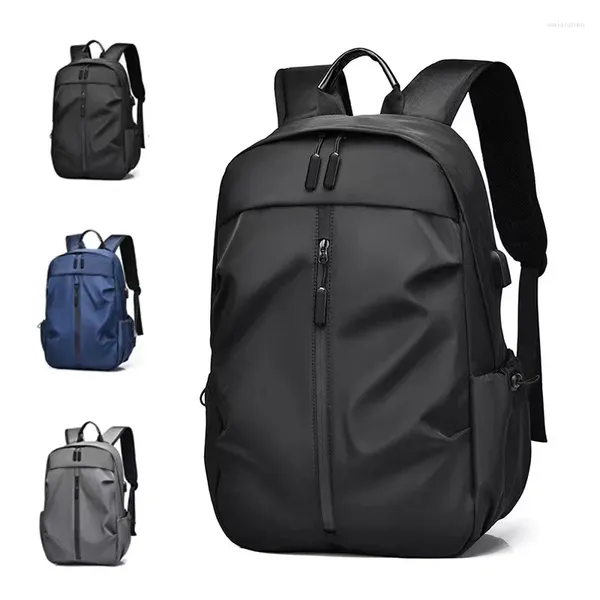 Backpack 2024 Men's de grande capacidade para viagens ao ar livre Caso de laptop à prova d'água Estudante de cobrança USB