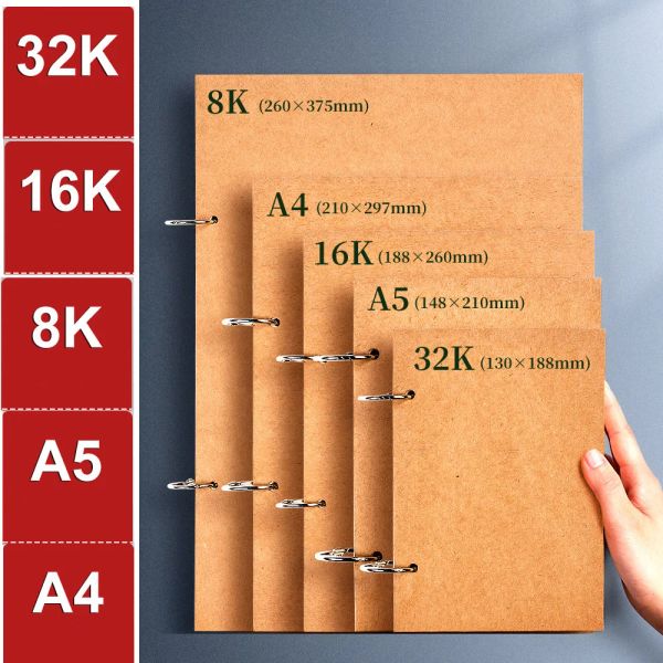 Cadernos de desenho 32k 16k 8k a4 a5 espessura de esboço de esboço de esboço profissional 160g caderno de cadernos de notepad de artes