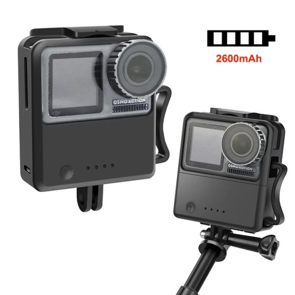 Монопод питания банк Battey для DJI Osmo Action Camera 2600MAH Батареи BACPAC Зарядка.