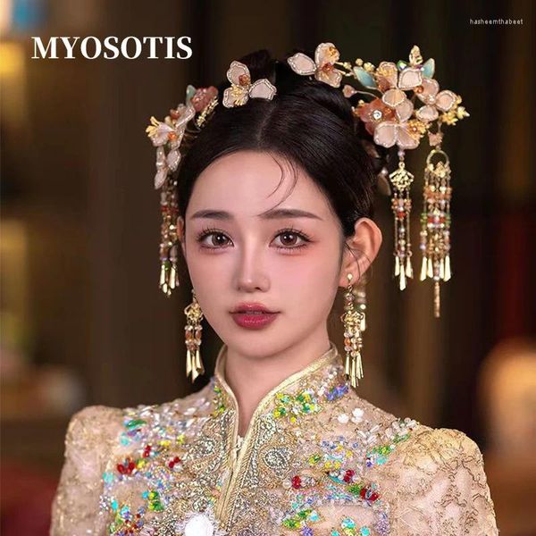 Clip per capelli Bride Xiuhe Colore chiaro colore cinese Bell Hanfu Accessori per matrimoni