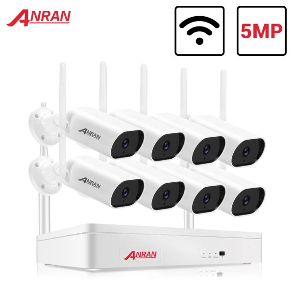 SISTEMA ANRAN 5MP KIT NVR Videocamera wireless Sistema Record audio esterno Audio Camera IP WiFi P2P Sicurezza CCTV Sorveglianza Kit NVR