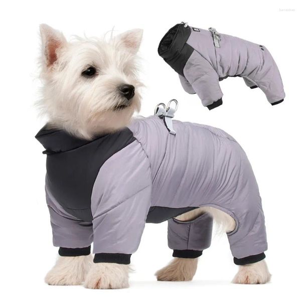 Roupas de vestuário para cães roupas de inverno super quente animal refletivo de quatro pernas espessantes cães macios de algodão macacão à prova d'água