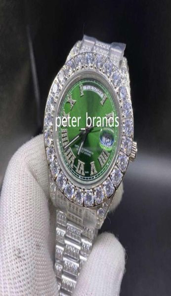 43 mm men039s orologi diamanti grandi orologi in acciaio inossidabile inossidabile orologio a diamante completo orologio meccanico automatico 8528512