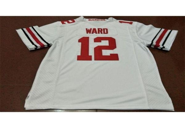 001 12 Denzel Ward Ohio State Buckeyes Jersey White Red Black Personalizado S4XLOR Custom Qualquer nome ou número Jersey6312118