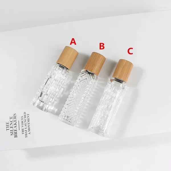 Speicherflaschen 10 ml ätherische Ölglasrolle mit Kugeln Parfüm Rolle auf Flaschen Fahren Sie die Flasche